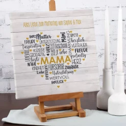 Mama - Leinwand mit Herz & Wunschtext 30x30cm