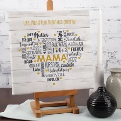 Mama - Leinwand mit Herz & Wunschtext 30x30cm