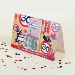 Mausefalle zum 30. Geburtstag mit Karte