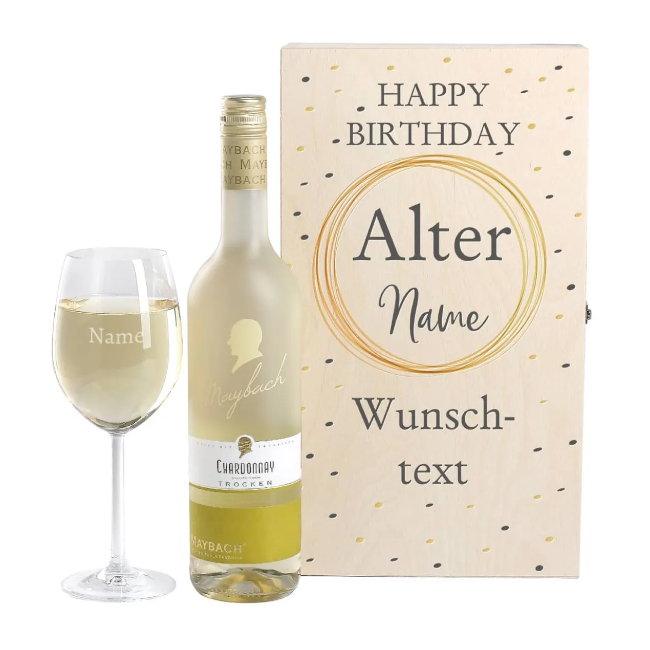 Maybach Weißwein Geschenkset zum Geburtstag