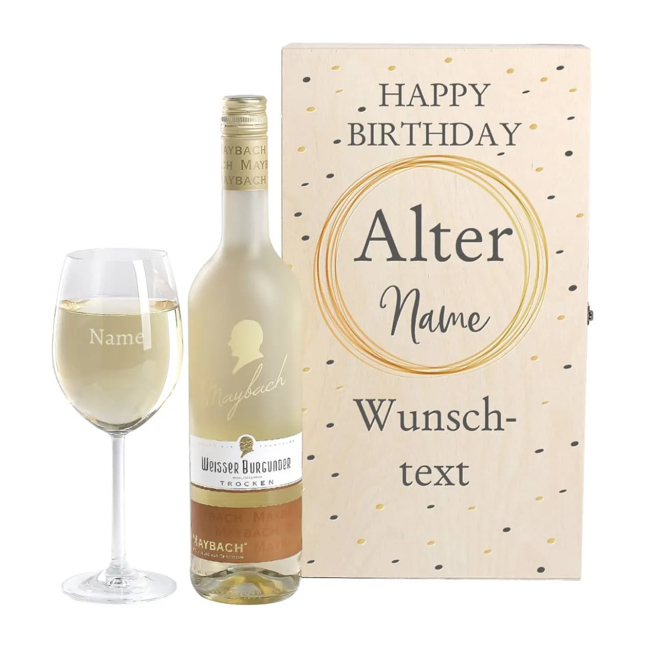 Maybach Weißwein Geschenkset zum Geburtstag