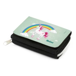 Mädchen - Geldbörse mit Einhorn, Regenbogen und Name