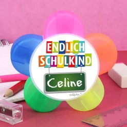 Mehrfarbiger Textmarker - Endlich Schulkind