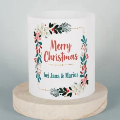 Merry Christmas - Lichthülle als Tischdeko zu Weihnachten in zwei verschiedenen Größen