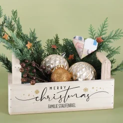 Merry Christmas - Pflanzkorb zu Weihnachten mit persönlichem Aufdruck