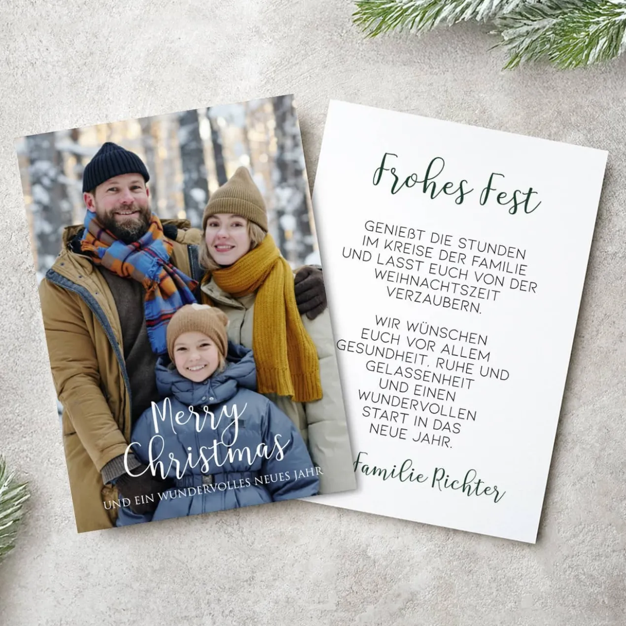 Merry Christmas - Weihnachtskarte mit Ihrem Text und Foto