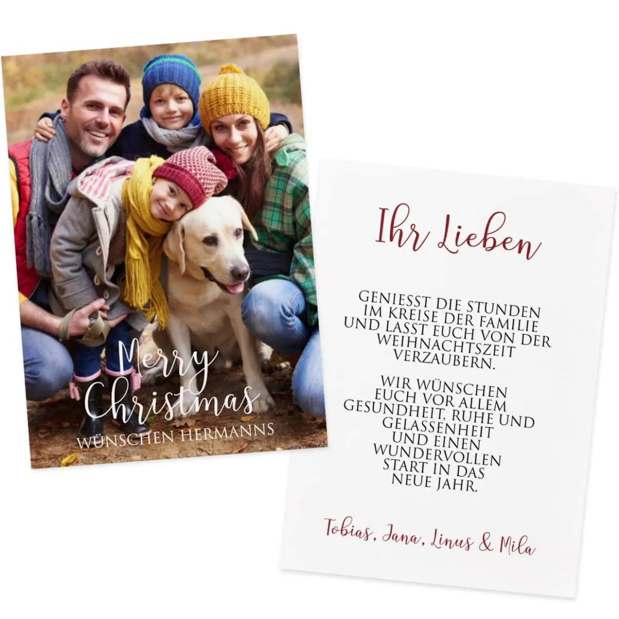 Merry Christmas - Weihnachtskarte mit Ihrem Text und Foto