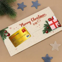 Merry Christmas - Ziehkarte für Geldgeschenke zu Weihnachten