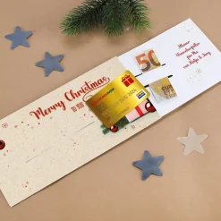 Merry Christmas - Ziehkarte für Geldgeschenke zu Weihnachten