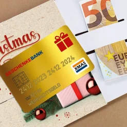 Merry Christmas - Ziehkarte für Geldgeschenke zu Weihnachten