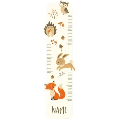 Messlatte Wandtattoo - Waldtiere - mit Namensaufdruck