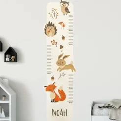 Messlatte Wandtattoo - Waldtiere - mit Namensaufdruck