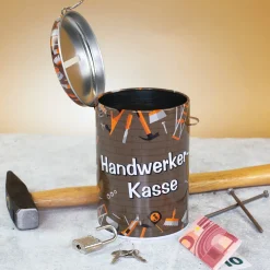 Metall Spardose als Handwerker Kasse