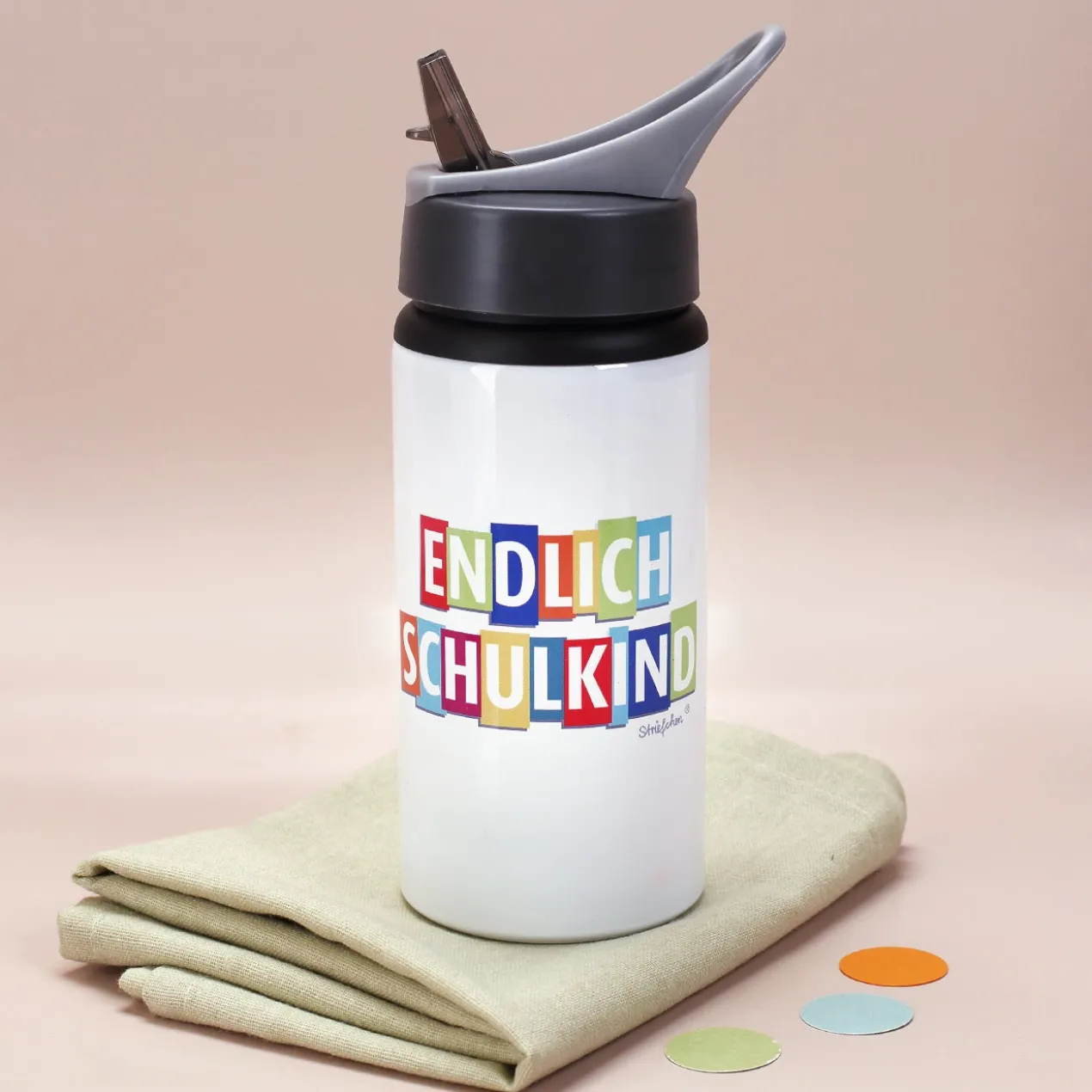 Metall-Trinkflasche - Endlich Schulkind