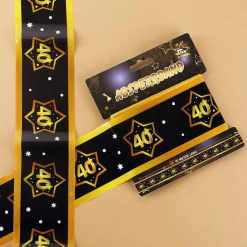 15 Meter Absperrband - 40 schwarz/gold