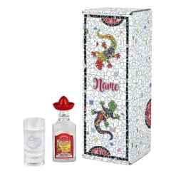 Mexikanisches Tequila Geschenk-Set mit graviertem Tequilaglas und Tequilaflasche