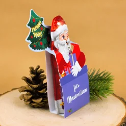 Milka Weihnachtsmann in Geschenkverpackung personalisiert mit Wunschtext | Süßes Weihnachtsgeschenk