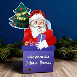 Milka Weihnachtsmann in Geschenkverpackung personalisiert mit Wunschtext | Süßes Weihnachtsgeschenk