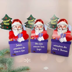 Milka Weihnachtsmann in Geschenkverpackung personalisiert mit Wunschtext | Süßes Weihnachtsgeschenk
