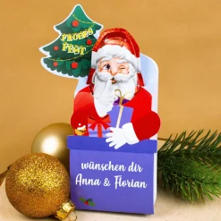 Milka Weihnachtsmann in Geschenkverpackung personalisiert mit Wunschtext | Süßes Weihnachtsgeschenk