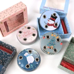 Mini Adventskranz zu Weihnachten mit verschiedenen Motiven inkl. Kerzen