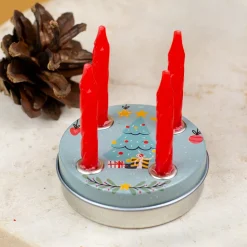 Mini Adventskranz zu Weihnachten mit verschiedenen Motiven inkl. Kerzen