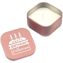 Mini Duftkerze als Geschenk zum Geburtstag personalisiert mit Name | Gold oder Rosé