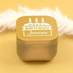 Mini Duftkerze als Geschenk zum Geburtstag personalisiert mit Name | Gold oder Rosé