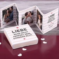 Mini Fotobuch zum Valentinstag in passender Box - Liebe muss echt sein