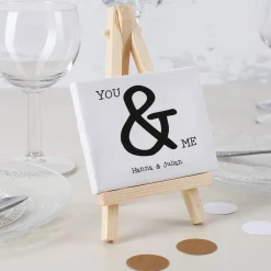 Mini Leinwand You & Me als Tischdekoration