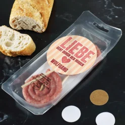 Mini Salami Snack - Liebe geht durch den Magen - mit Name