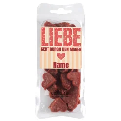Mini Salami Snack - Liebe geht durch den Magen - mit Name