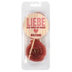 Mini Salami Snack - Liebe geht durch den Magen - mit Name