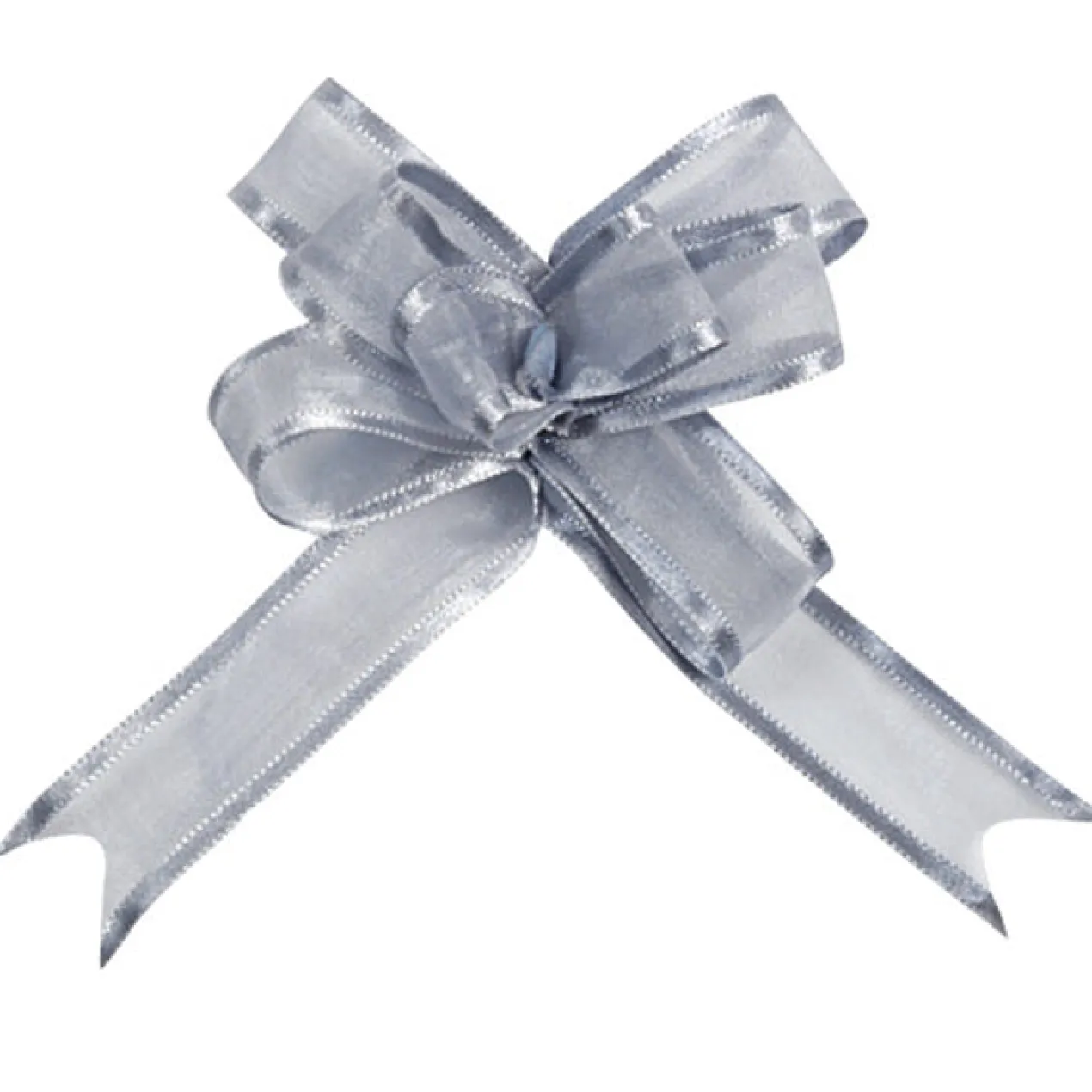 5 Mini Schleifenbänder aus Organza in Silber