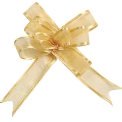 5 Mini Schleifenbänder aus Organza in Gold