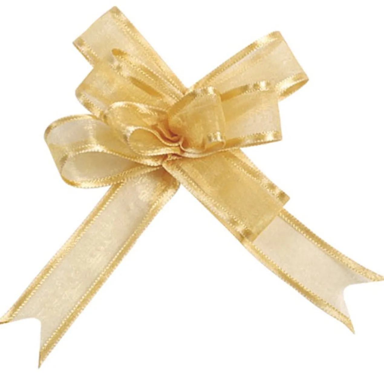 5 Mini Schleifenbänder aus Organza in Gold