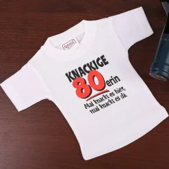 Mini-Shirt für Flaschen "Knackige 80erin"