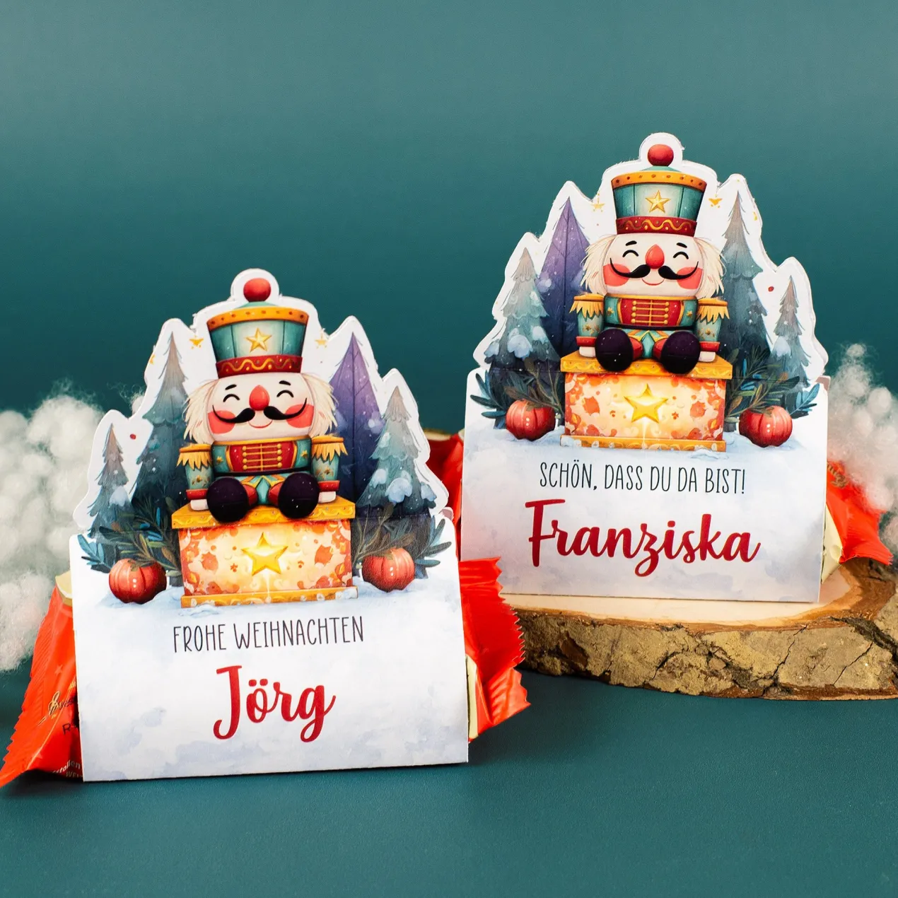 Mini-Stollen mit personalisierter Geschenkverpackung | 80g | Nussknacker-Motiv