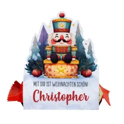 Mini-Stollen mit personalisierter Geschenkverpackung | 80g | Nussknacker-Motiv