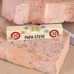 Mini Wasserwaage aus Holz mit zum Geburtstag mit Aufdruck