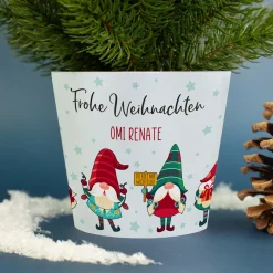 Mini Weihnachtsbaum mit Wichtelbanderole personalisiert mit Wunschtext | Hochwertige Weihnachtsdeko