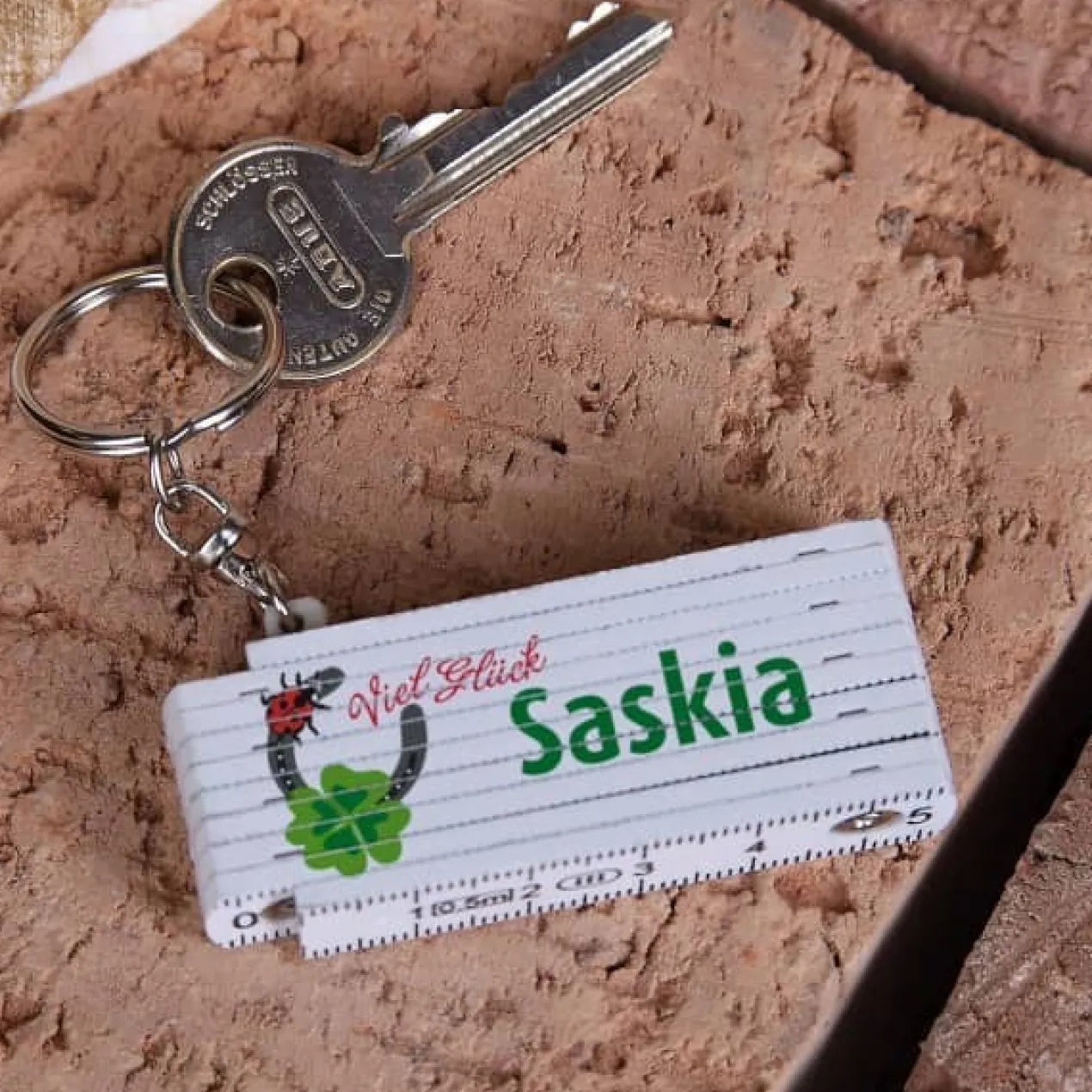 Minizollstock als Glücksbringer mit Name