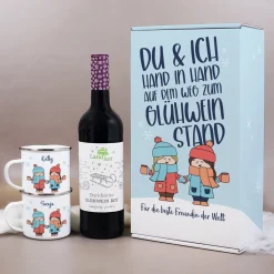 Mit der besten Freundin - Hand in Hand zum Glühweinstand - Geschenkset mit Glühwein