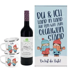 Mit der besten Freundin - Hand in Hand zum Glühweinstand - Geschenkset mit Glühwein