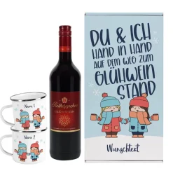 Mit der besten Freundin - Hand in Hand zum Glühweinstand - Geschenkset mit Glühwein