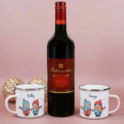 Mit der besten Freundin - Hand in Hand zum Glühweinstand - Geschenkset mit Glühwein