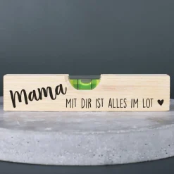 Mit dir ist alles im Lot - Wasserwaage mit Namensaufdruck