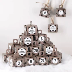 Männer Adventskalender mit Wunschname - 24 Schachteln zum befüllen