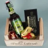 Männer Geschenkset zu Ostern, mit Herrenschokolade, Bier, Schnaps und Lindt Goldhase