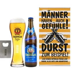 Männer haben auch Gefühle! Weißbier Geschenkset für Männer | Mit oder ohne Alkohol